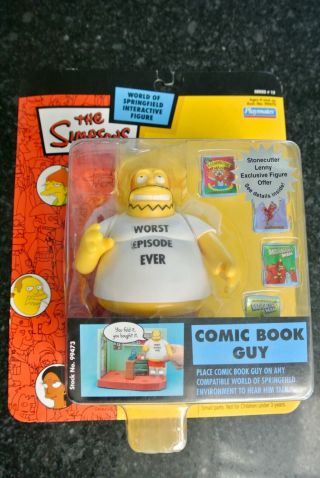 Simpsons Playmates Comic Book Guy Figure World Of Springfield Voice Activation