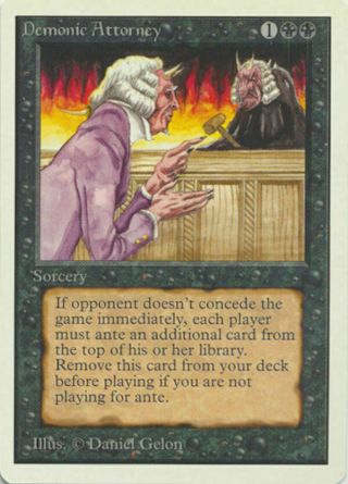 Mtg Magic The Gathering Unlimited Demonic Attorney |mp Moderate Play