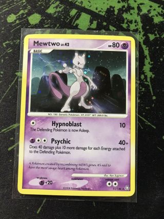 2008 Mewtwo 11/146 Diamond & Pearl Legends Awakened Holo Rare Pokemon Card