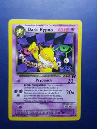 Dark Hypno 26/82 Rare Non Holo Pokemon Card Team Rocket 1999 - 2000 - Nm/ex