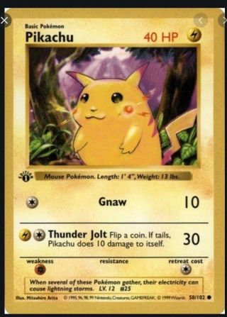 Pokemon Pikachu Card -