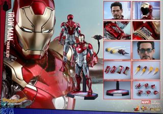 1/6 Hot Toys Mms427d19 Spider - Man Homecoming Iron Man Mark 47 Xlvii Figure