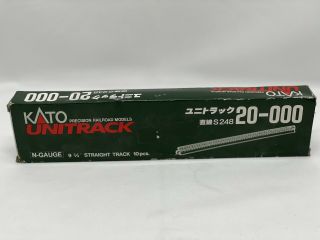 Kato N Guage Unitrack Straight Track 9 3/4” 10 Pack S248 All W/ Box