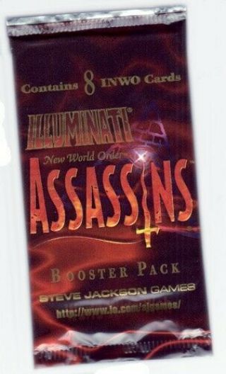 1995 Illuminati World Order Assassins Opened Booster Pack With 8 Inwo Cards