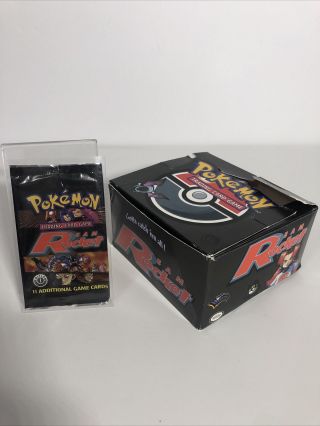 Pokemon Empty 1st Edition Team Rocket Booster Box Opened,  1 Empty Wrapper