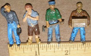 O Scale Metal 4 Workers Men Unknown Nob