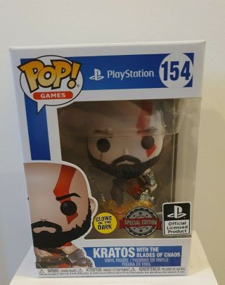 Kratos With The Blades Of Chaos Funko Pop Vinyl Special Edition Glow In The Dark