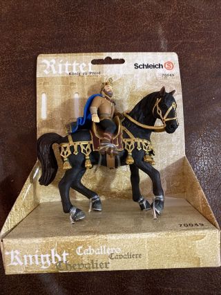 Schleich King On Horseback Retired World Of Knights 70049 Nib