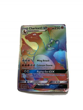Pokemon Card Charizard Gx Burning Shadows 150/147 Rainbow Rare