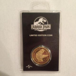 Jurassic Park Coin Gold Plated “velociraptor” Limited Edition 0852/1000 Rare