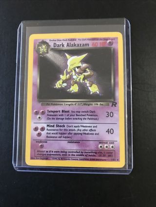 Dark Alakazam 1/82 Team Rocket Holo Pokemon Card