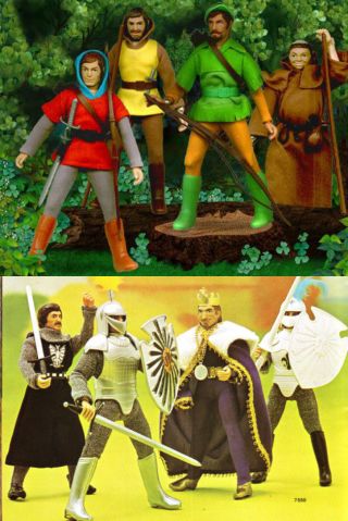 1974 Knights Robin Hood 8 " Mego Figure - - Head Boots Hat Helmet Body