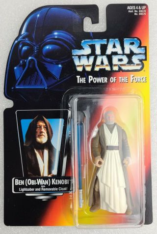 1995 Star Wars Potf Orange Card - Obi - Wan Kenobi Action Figure.