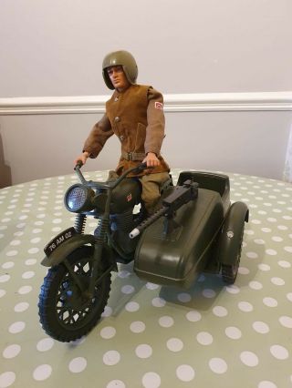 Vintage Action Man Despatch Rider And Bike In
