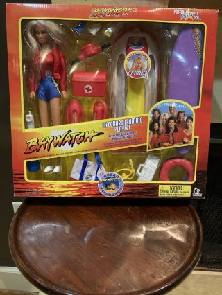 1997 Baywatch Pam Anderson Cj Parker Barbie 11 " Doll Lifeguard Training Playset