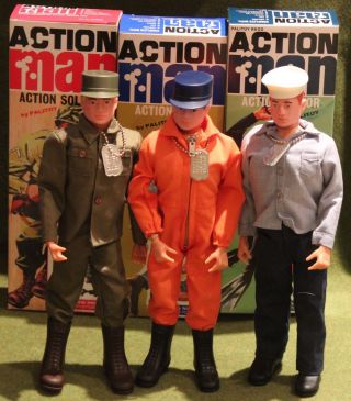 Vintage Action Man 40th Anniversary 1st Issue Soldier Sailor Pilot All 3 Boxed
