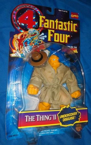 Fantastic Four The Thing 2 W Trenchcoat Action Figure Moc 1995 Toy Biz Marvel Ff