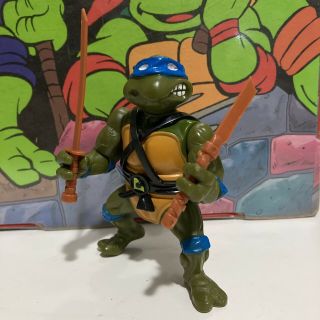 Vintage 1988 Tmnt Teenage Mutant Ninja Turtles Leonardo Action Figure With Belt