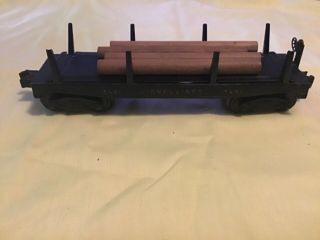 Lionel Pw 3451 Black Automatic Lumber Car With Log Load