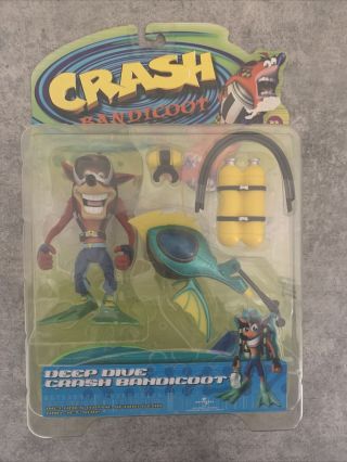 Deep Dive Crash Bandicoot Action Figure Rare 1999 Vintage Resaurus