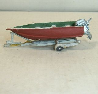Unbranded Ho Scale (1:87) Diecast Boat With Motor & Trailer - Exc