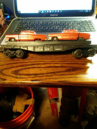 Lionel 6424 - 11 - Black Car Carrier Flatcar W/ 2 Cars - O Gauge