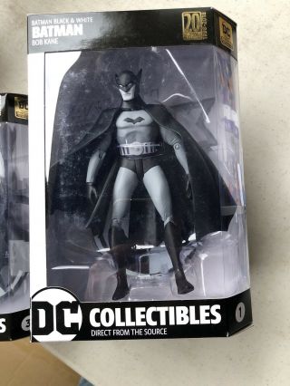 Dc Collectibles - Black And White Batman - Bob Kane - 6 Inch - - In Hand