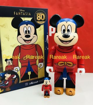 Medicom Bearbrick 2021 Disney Fantasia Mickey Mouse 400,  100 Be@rbrick Boxset