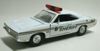 Road Champs 1969 Dodge Charger 500 Ulster County Sheriff 1/43 O Scale Loose