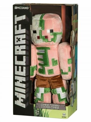 Jinx Minecraft Zombie Pigman Plush Stuffed Toy,  12 " Tall,  With Display Box