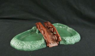Vintage Plastic Bridge And Pond (holds Water) Walkway Piece By Plasticville 1950