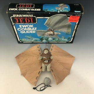 Vintage Star Wars Rotj Ewok Combat Glider Kenner W/box,  Instructions,  Chief Chirpa