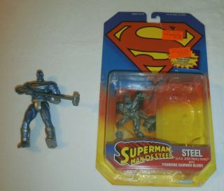 Superman: Man Of Steel: Steel Action Figure 1995 Kenner Opened W/card & Hammer