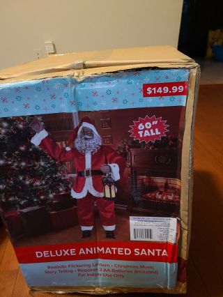 Life Size Deluxe Animated Santa 60 " Singing Christmas Home Decor Black Music