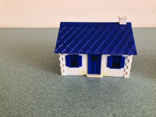 PLASTICVILLE BLUE CAPE COD,  COMPLETE AND UNASSEMBLED WITH CHIMNEY 2