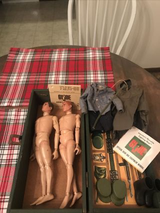 (2) Vintage Gi Joes 1964 With Clothes And Foot Locker