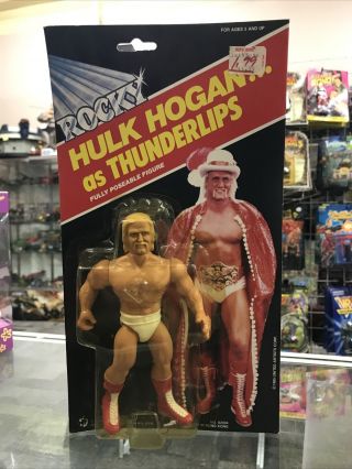 Hulk Hogan As Thunderlips Appleworks Rocky 1985 Wwf Wrestling Figure Moc C - 8.  0