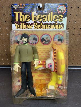 1999 Mcfarlane Toys The Beatles Yellow Submarine W/ George Harrison Figure Nib