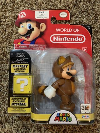 World Of Nintendo Tanooki Mario Series 1 - 4 4 " Jakks Pacific Nib