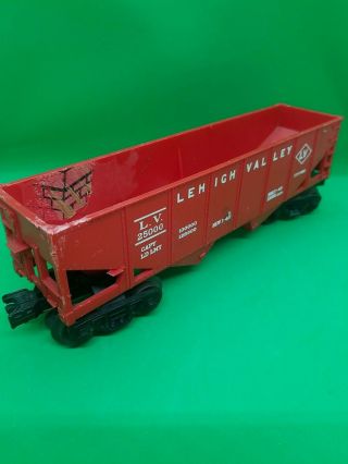 Vintage Lionel 6476 Leigh Valley Railroad 2 Bay Hopper Red