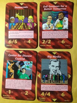 4 Illuminati Card Game Cards