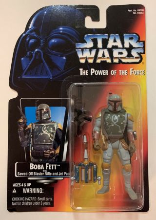1995 Star Wars Power Of The Force Potf2 Red Card Boba Fett - Moc