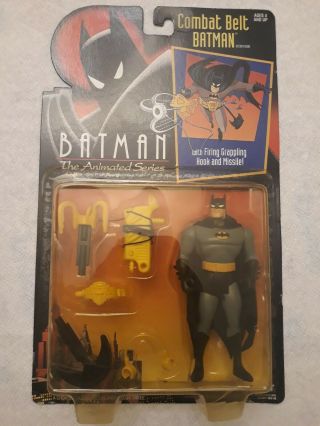 1992 Batman The Animated Series Combat Belt Batman Action Figure Hole In Blister