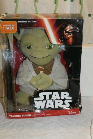 Disney Star Wars Yoda 15 " Talking Plush Doll With Movie Sounds