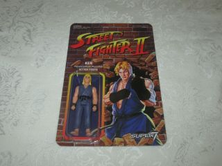 Super7 Reaction Street Fighter Ii Champion Edition Ken Purple Action Figure