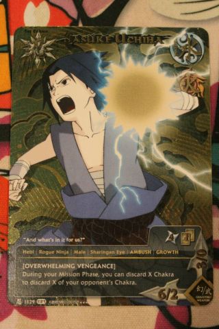 Naruto Ccg/tcg Sasuke Uchiha - N - 1129 - Rare - Foil 1st Edition