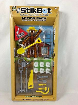 Stikbot - Kids Stop Motion - Farm Pack - Accessory Set - Translucent Brown -