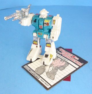 1985 Hasbro Transformers G1 Twin Twist Autobot Complete W Weapon & Instructions