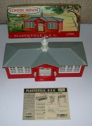 Plasticville School House 1608 W/ob - Complete - Never Glued - - L@@k