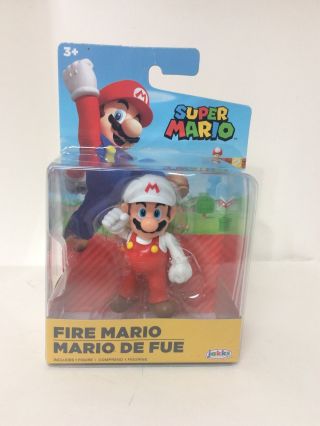 Mario Bros Fire Mario Jakks Action Figure 2.  5” World Of Nintendo